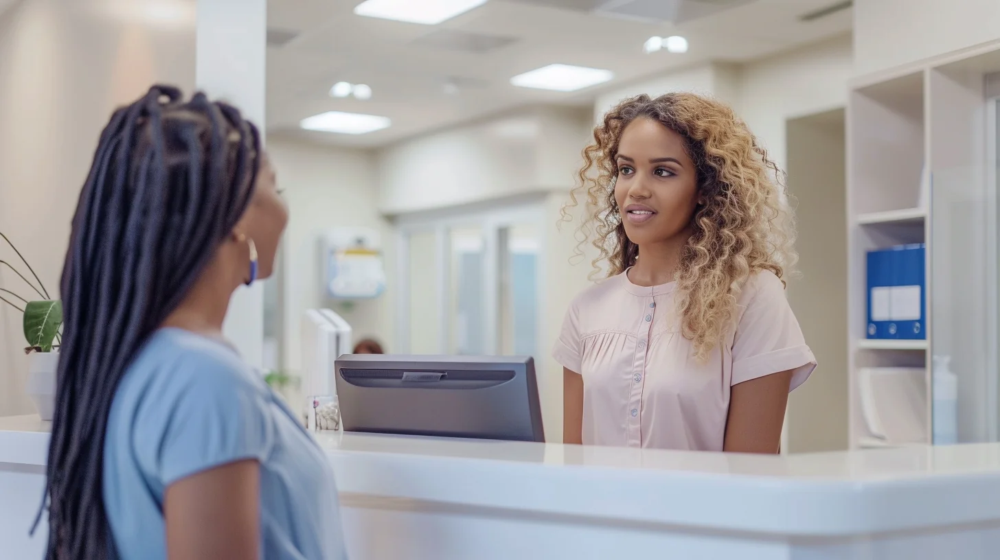 Healthcare financing — medical clinic reception